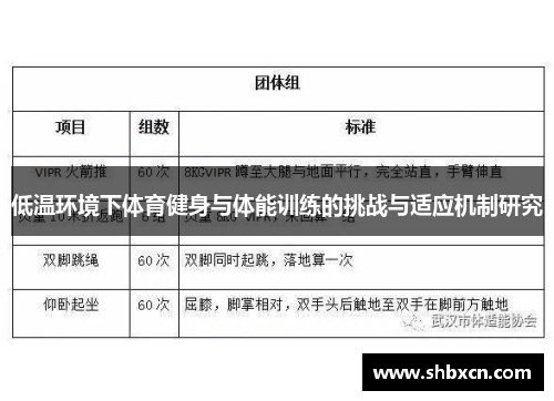 低温环境下体育健身与体能训练的挑战与适应机制研究